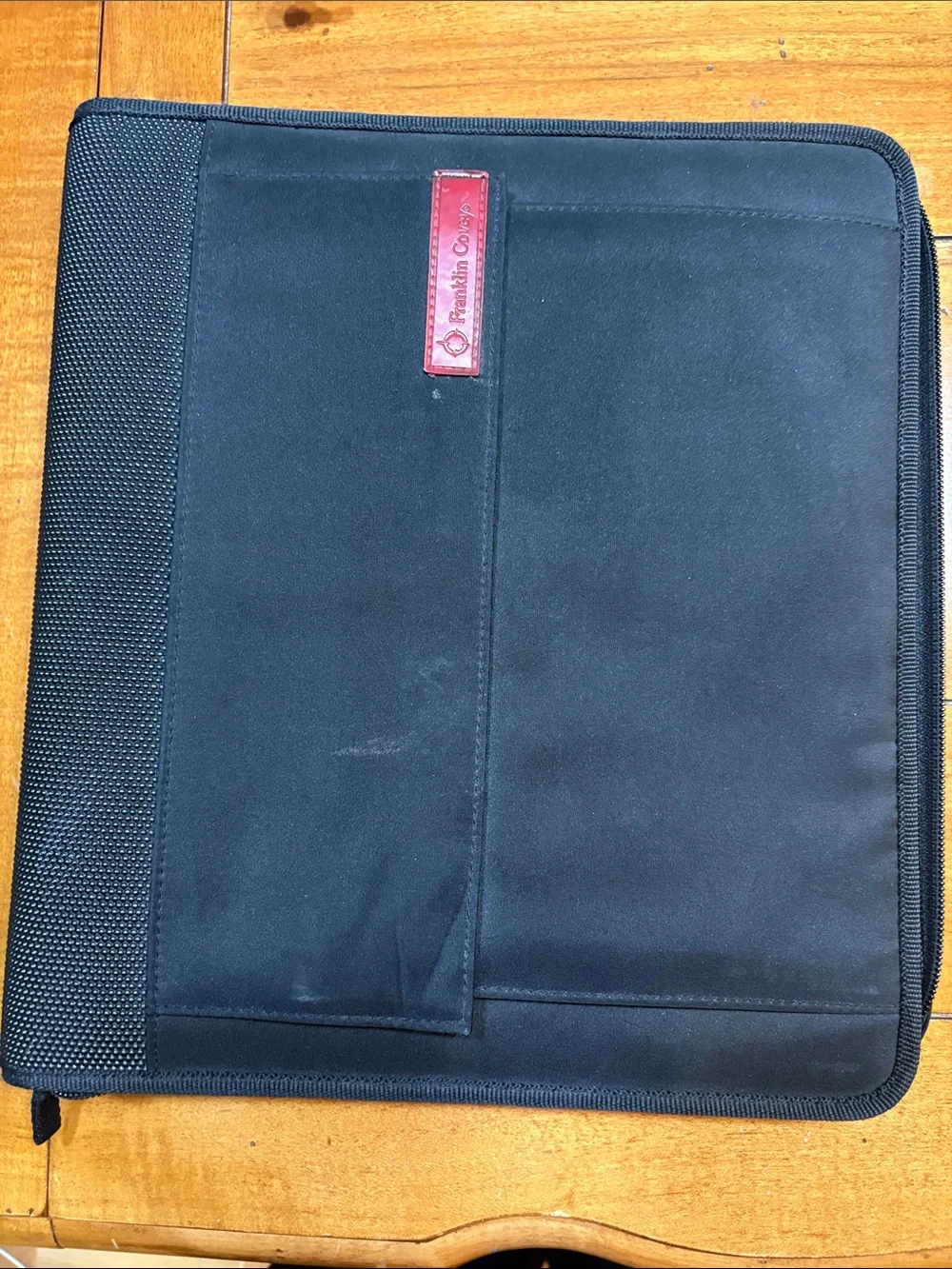 Franklin Covey Black Portfolio with Red Logo Accent, 13x11”